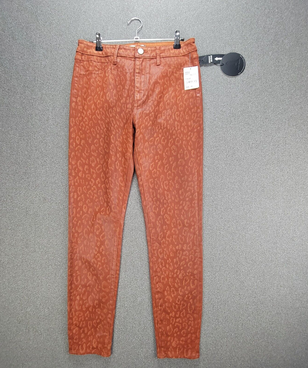 Articles of Society Size 29 Brown Animal Print Hilary High Rize Waxed Jeans